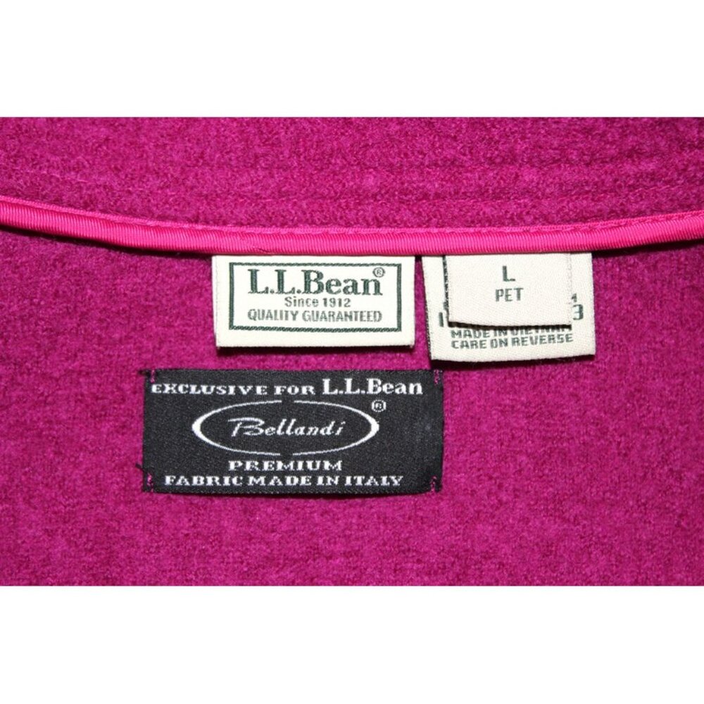 L.L. BEAN x BELLANDI Premium Italian Boiled Wool Pea Coat in Fuchsia (LP) - Picture 7 of 12